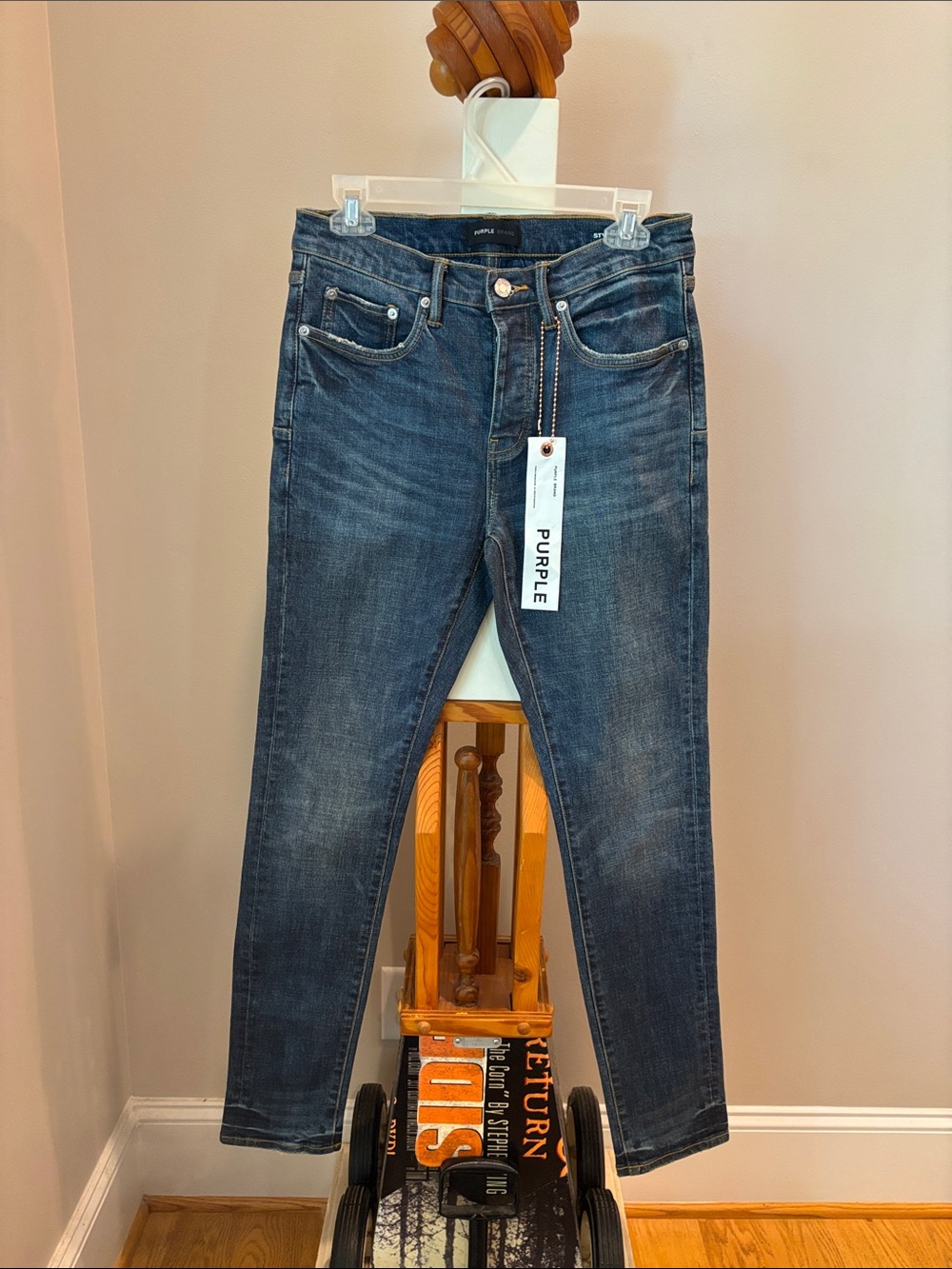 Purple Brand Men’s Slim Jeans in Dark Blue Wash